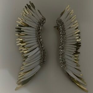 Mignonne Gavigan Madeline Beaded Statement Earrings, White/Golden